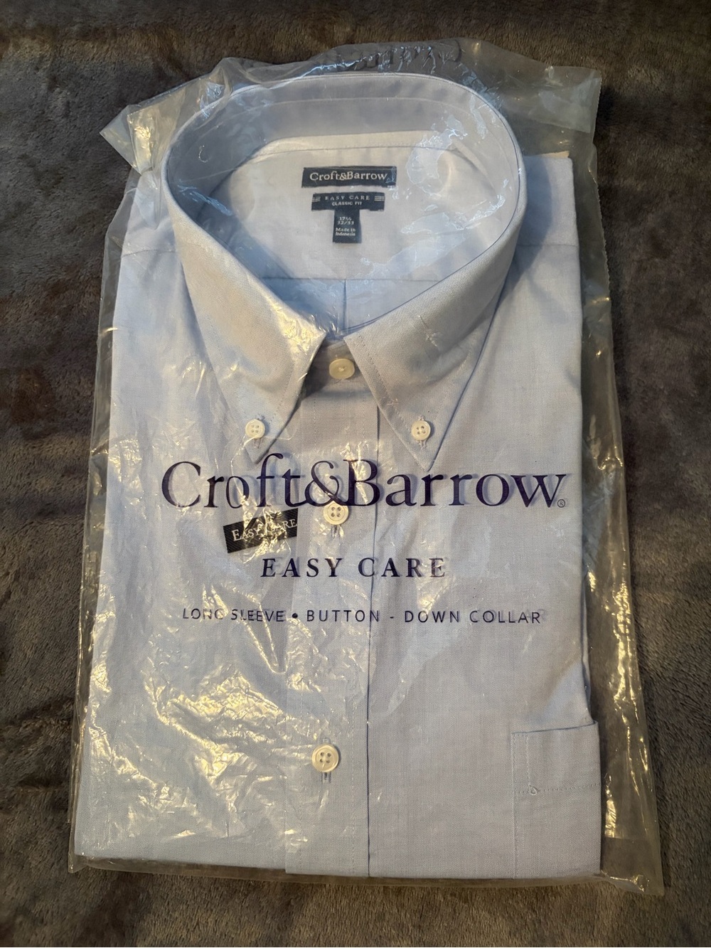 Croft & Barrow Light Blue Long-Sleeve Button-Down Shirt NWT